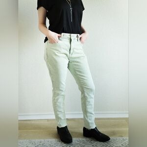 Pale Green High Rise Skinny Jeans